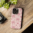 Pink Bow & Hearts Tough Phone Case — Cute Floral Ribbon iPhone Cover