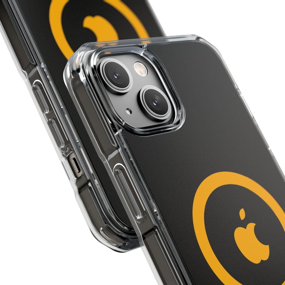 MagSafe Clear Phone Case – Yellow Ring Magnetic Impact Protection