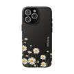 Daisy Floral Tough Phone Case – Protective Black Phone Cover with White Daisies