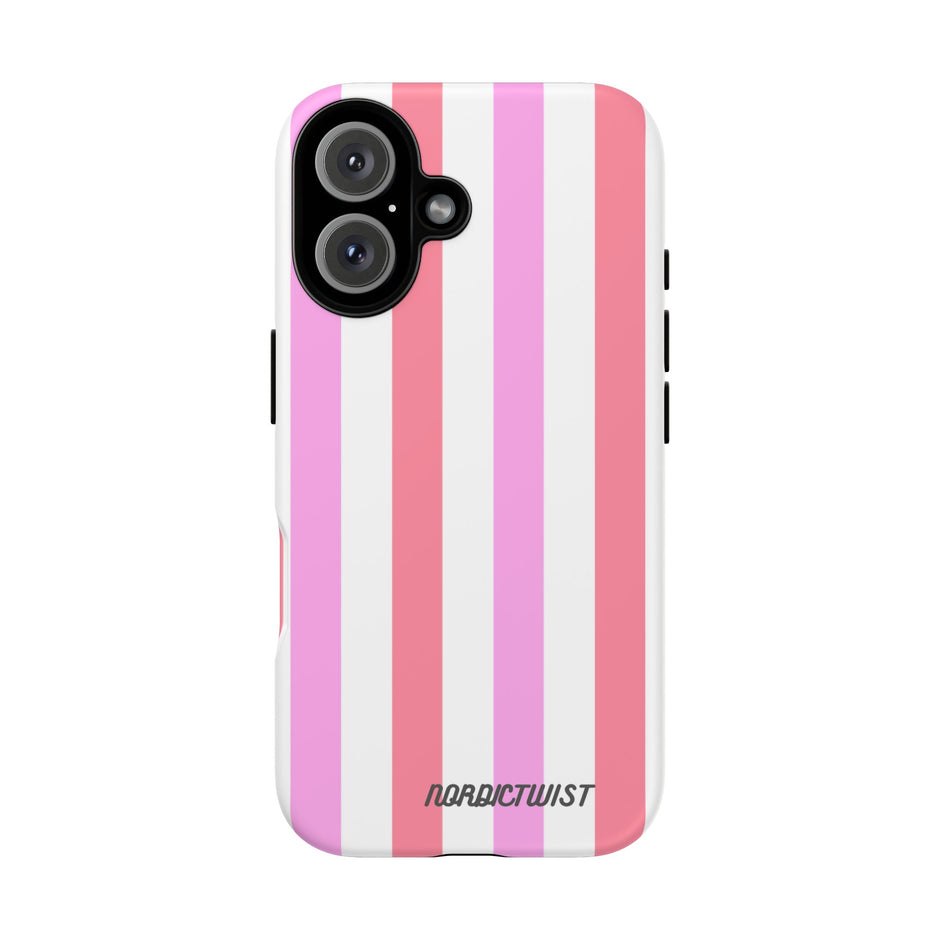 Pink Striped Phone Case - Stylish & Durable Cover