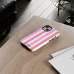 Pink Striped Phone Case - Stylish & Durable Cover