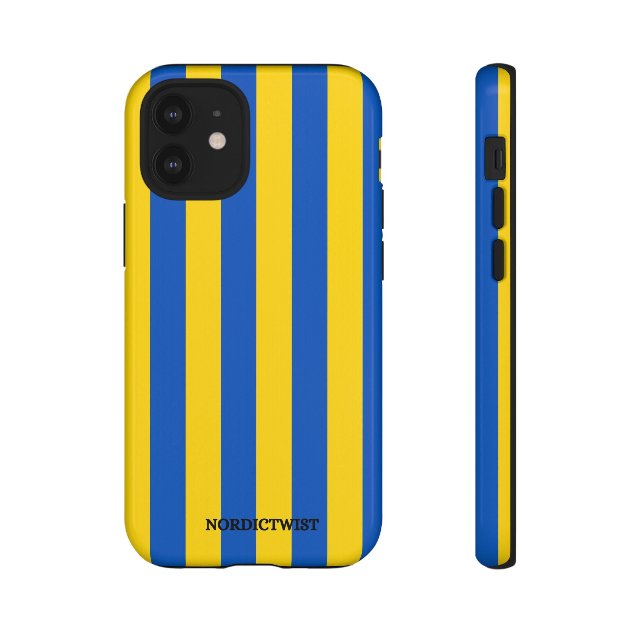 Blue and Yellow Striped Phone Case - Tough Cases