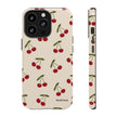 Cherry Pattern Tough Phone Case — Retro Red Cherries on Cream