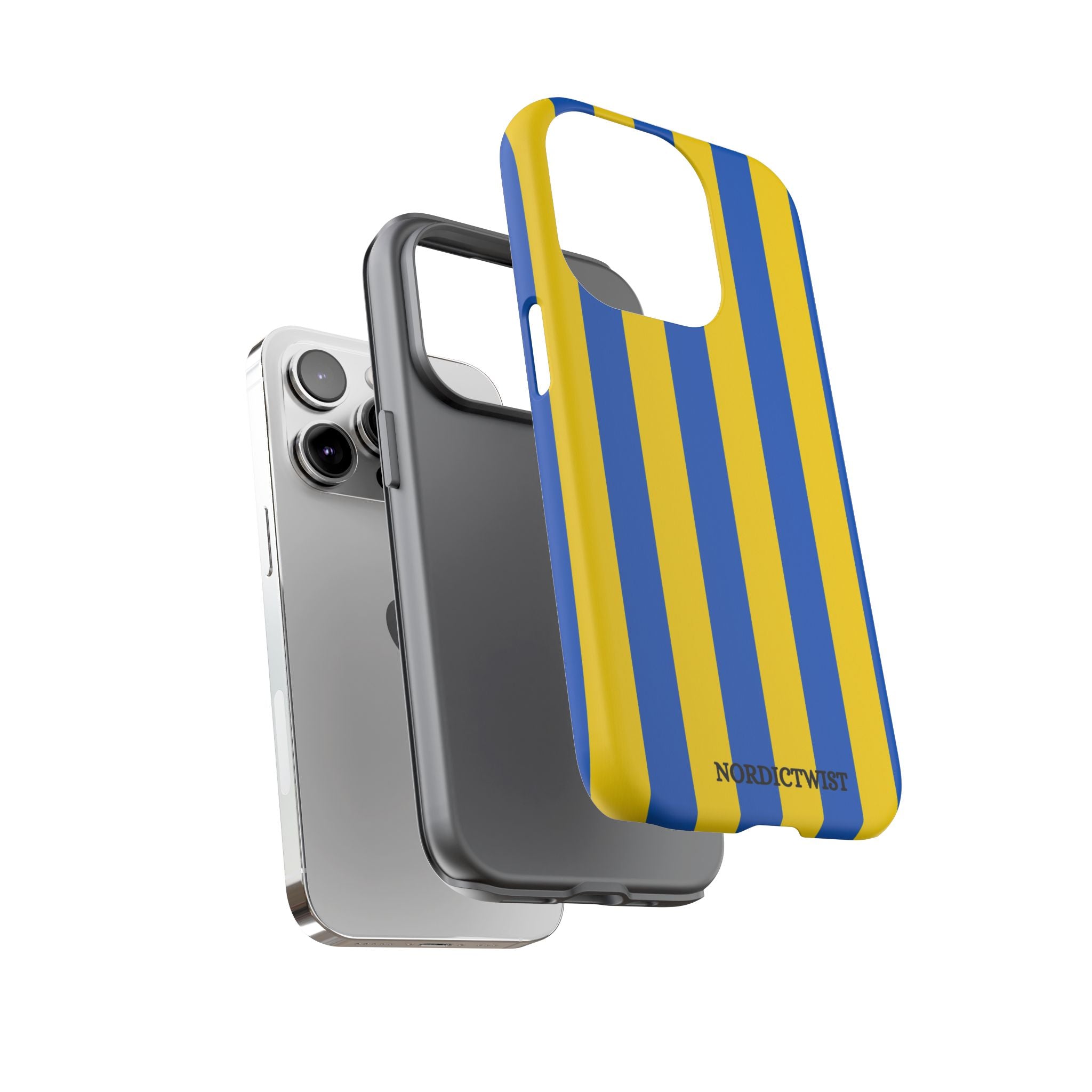 Blue and Yellow Striped Phone Case - Tough Cases