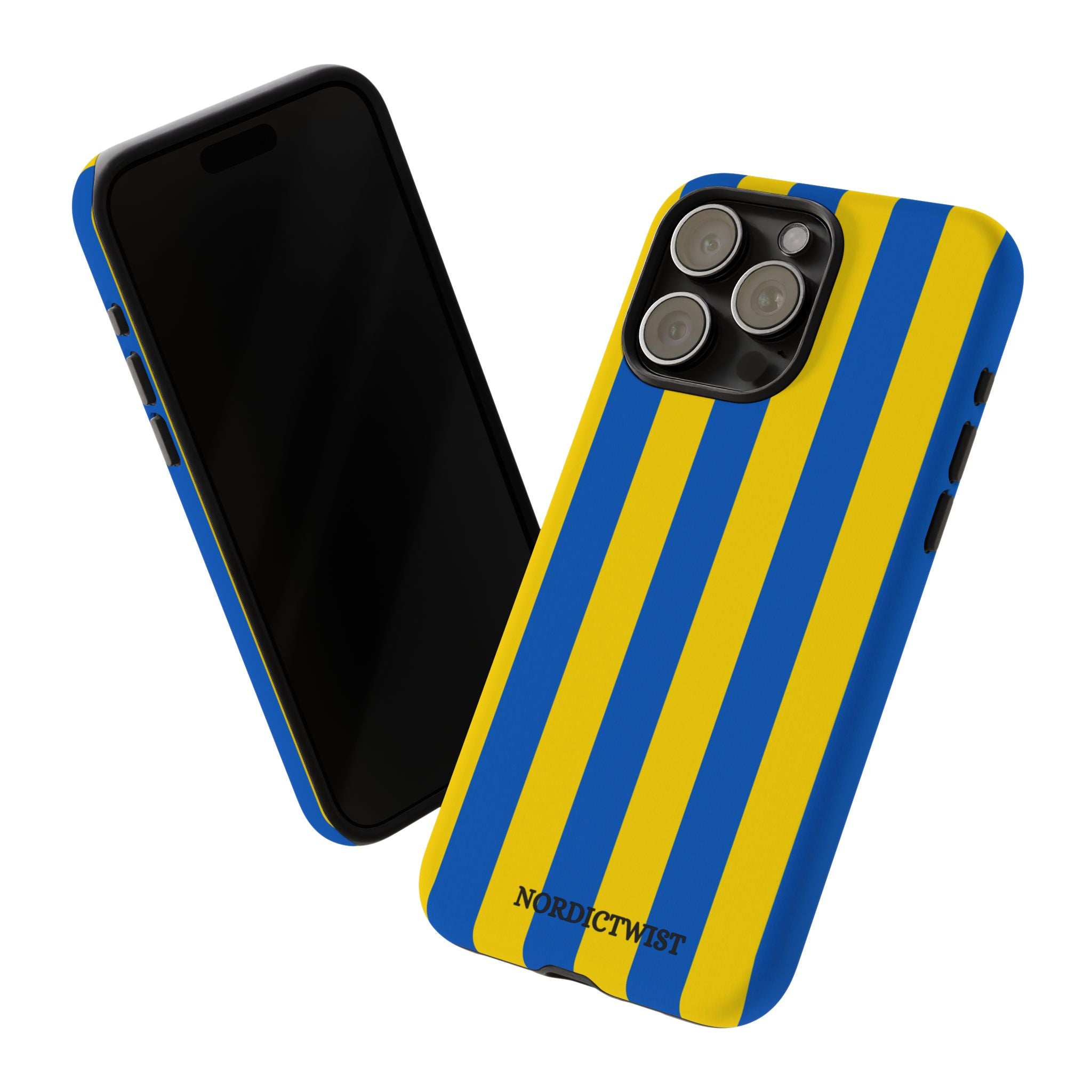 Blue and Yellow Striped Phone Case - Tough Cases