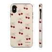 Cherry Pattern Phone Case — Cute Retro Red Cherries on Cream