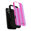 Stylish Phone Case - Tough Cases with Vibrant Pink and Lavender Stripes