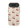 Cherry Pattern Phone Case — Cute Retro Red Cherries on Cream