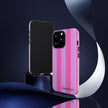 Stylish Phone Case - Tough Cases with Vibrant Pink and Lavender Stripes