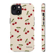 Cherry Pattern Tough Phone Case — Retro Red Cherries on Cream