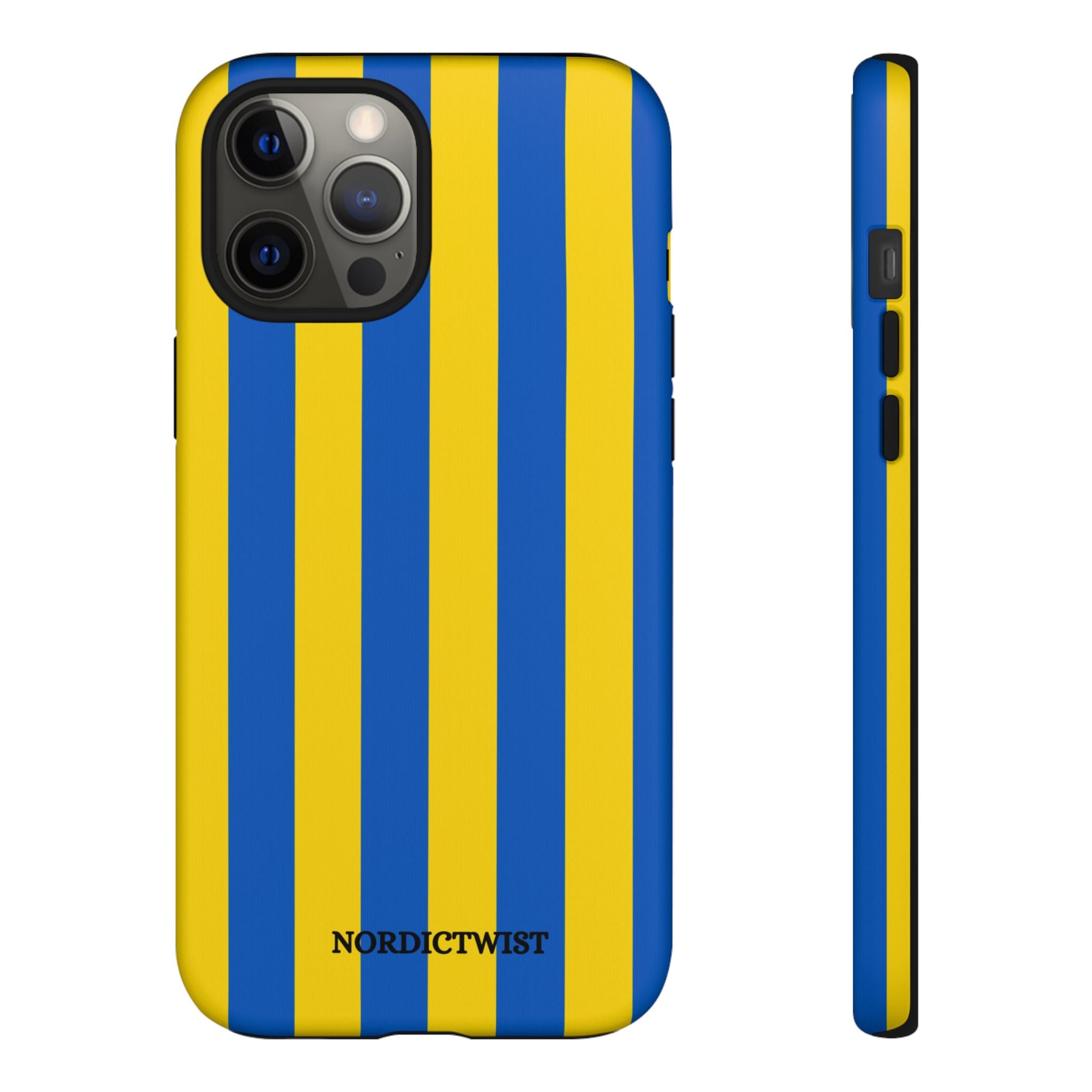 Blue and Yellow Striped Phone Case - Tough Cases
