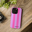 Stylish Phone Case - Tough Cases with Vibrant Pink and Lavender Stripes