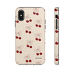 Cherry Pattern Phone Case — Cute Retro Red Cherries on Cream
