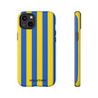 Blue and Yellow Striped Phone Case - Tough Cases