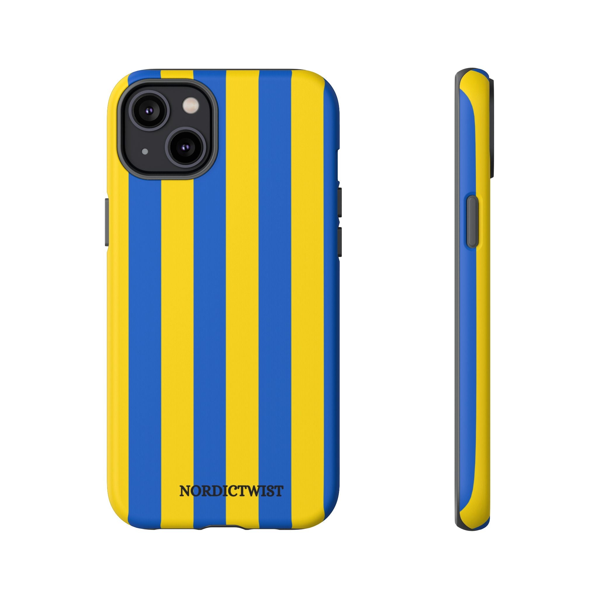 Blue and Yellow Striped Phone Case - Tough Cases
