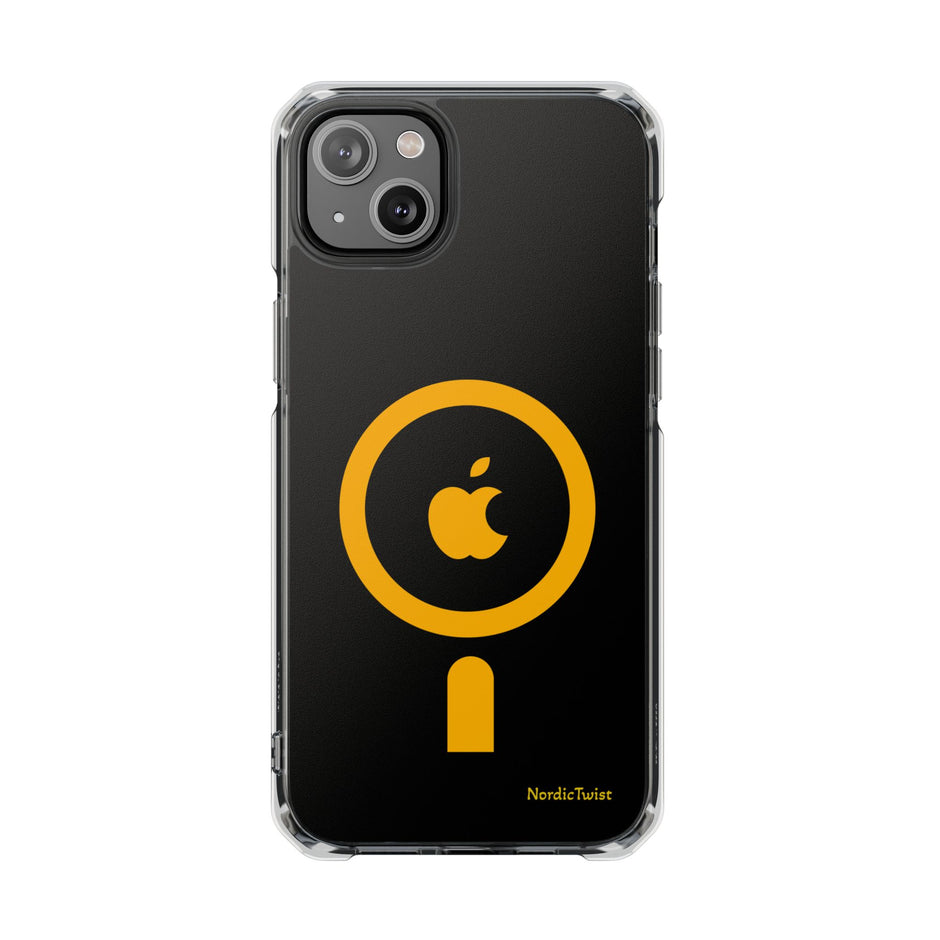 MagSafe Clear Phone Case – Yellow Ring Magnetic Impact Protection