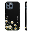 Daisy Floral Tough Phone Case – Protective Black Phone Cover with White Daisies