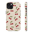 Cherry Pattern Tough Phone Case — Retro Red Cherries on Cream