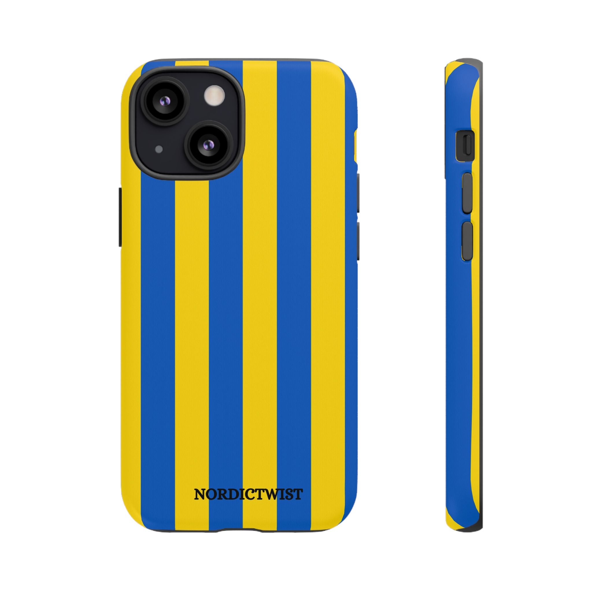 Blue and Yellow Striped Phone Case - Tough Cases
