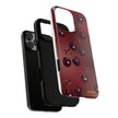 Cherry Pattern Tough Phone Case — Retro Dark Red Cherry iPhone Cover