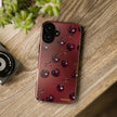 Cherry Pattern Tough Phone Case — Retro Dark Red Cherry iPhone Cover