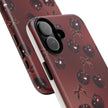 Cherry Pattern Tough Phone Case — Retro Dark Red Cherry iPhone Cover