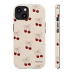 Cherry Pattern Phone Case — Cute Retro Red Cherries on Cream