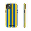 Blue and Yellow Striped Phone Case - Tough Cases