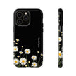 Daisy Floral Tough Phone Case – Protective Black Phone Cover with White Daisies