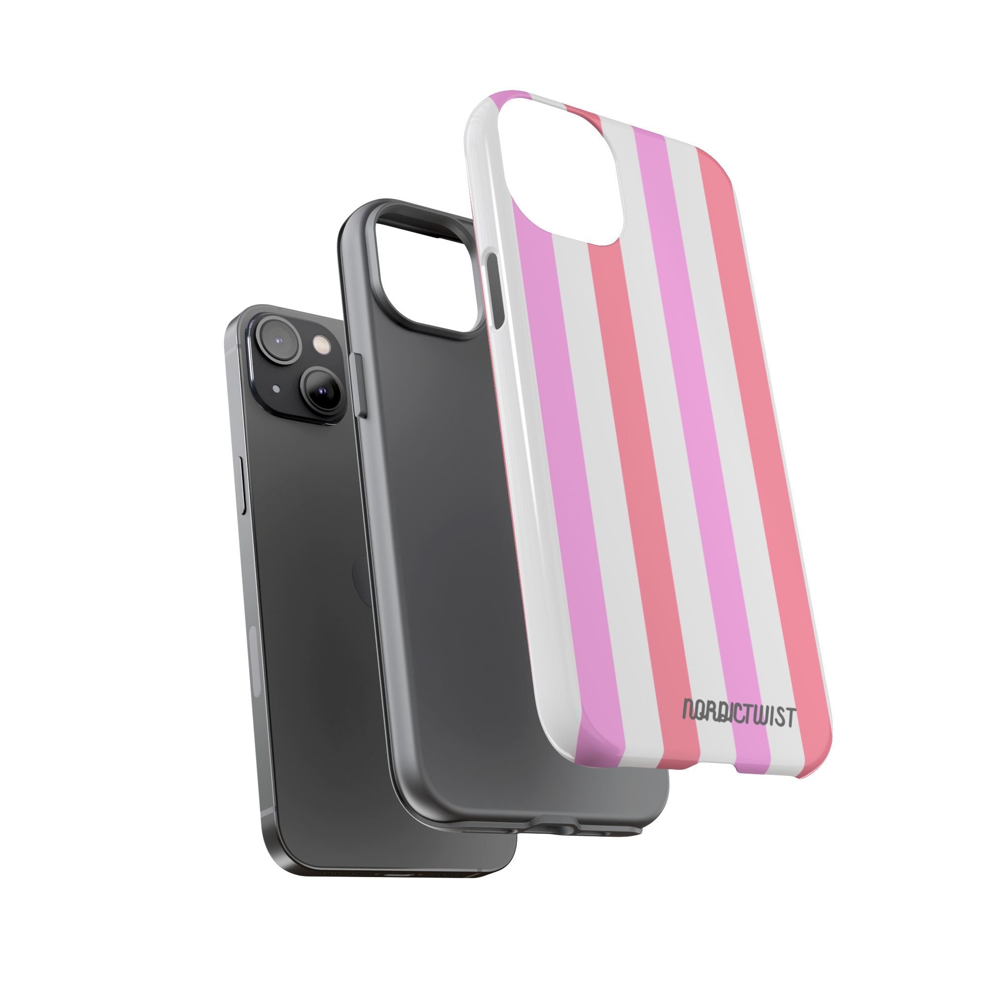 Pink Striped Phone Case - Stylish & Durable Cover