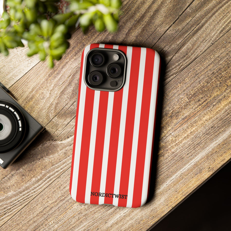Red Striped Phone Case - Tough Cases for Stylish Protection