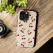 Cherry Pattern Tough Phone Case — Retro Red Cherries on Cream