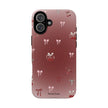 Cherry Bow Phone Case — Cute Red Gradient Protective Cover