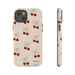 Cherry Pattern Phone Case — Cute Retro Red Cherries on Cream