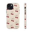 Cherry Pattern Phone Case — Cute Retro Red Cherries on Cream