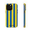 Blue and Yellow Striped Phone Case - Tough Cases