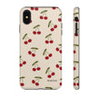 Cherry Pattern Tough Phone Case — Retro Red Cherries on Cream