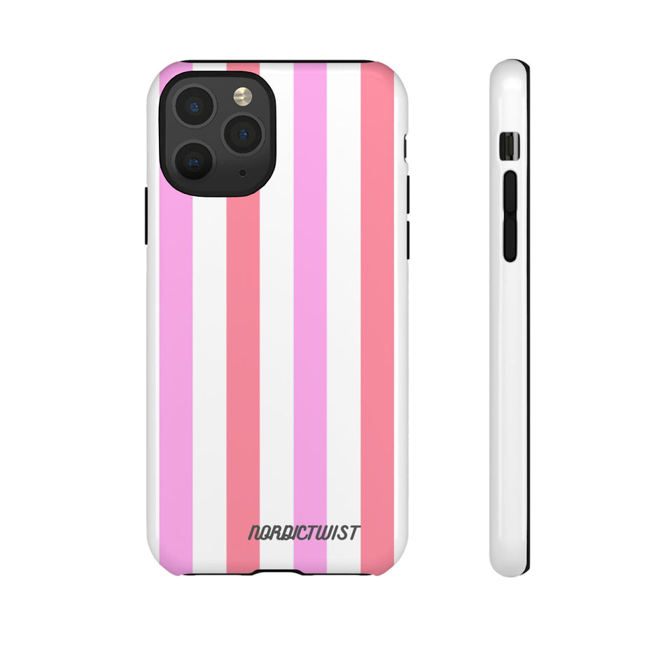 Pink Striped Phone Case - Stylish & Durable Cover