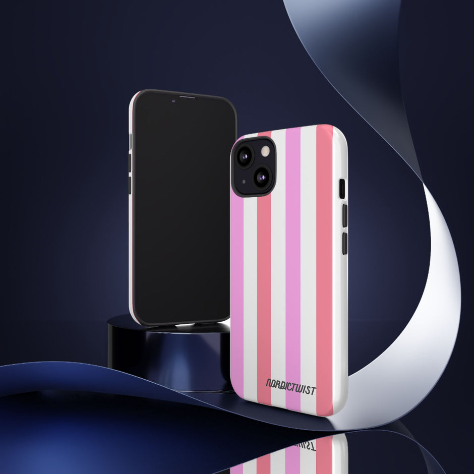Pink Striped Phone Case - Stylish & Durable Cover