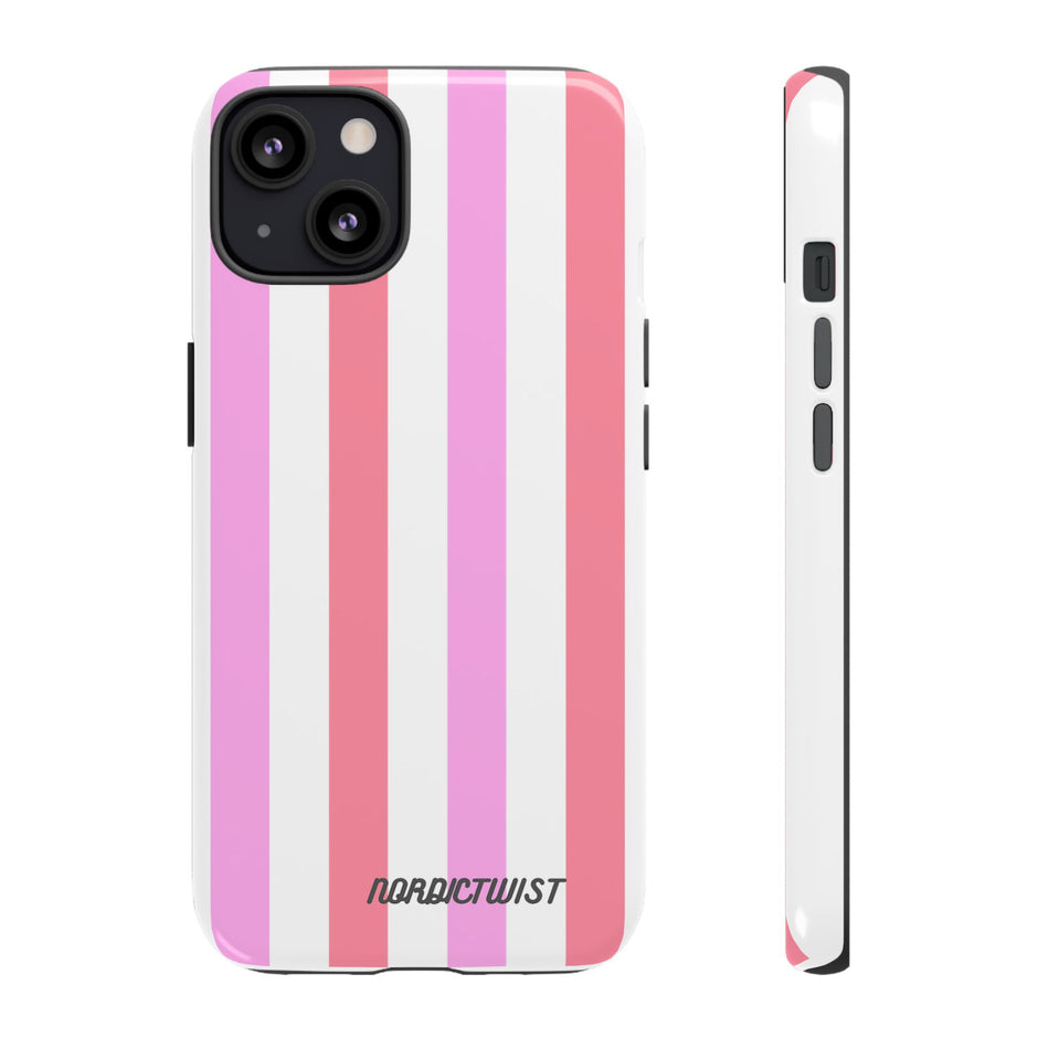 Pink Striped Phone Case - Stylish & Durable Cover