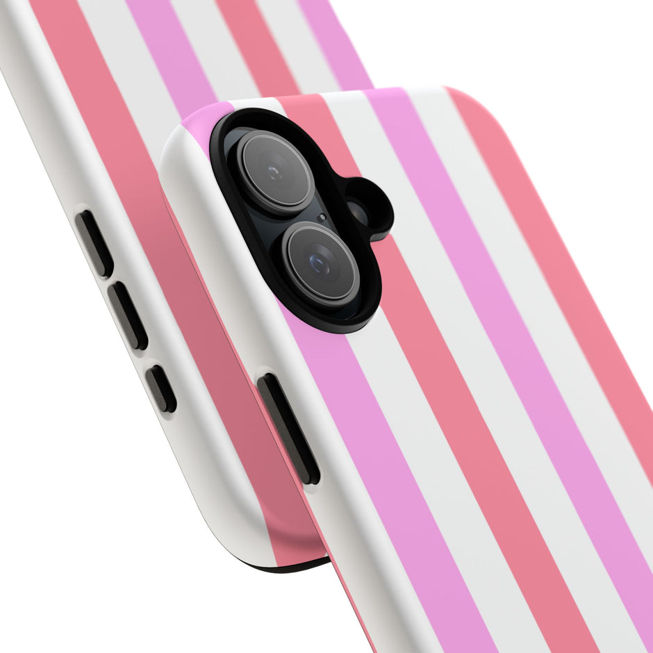 Pink Striped Phone Case - Stylish & Durable Cover
