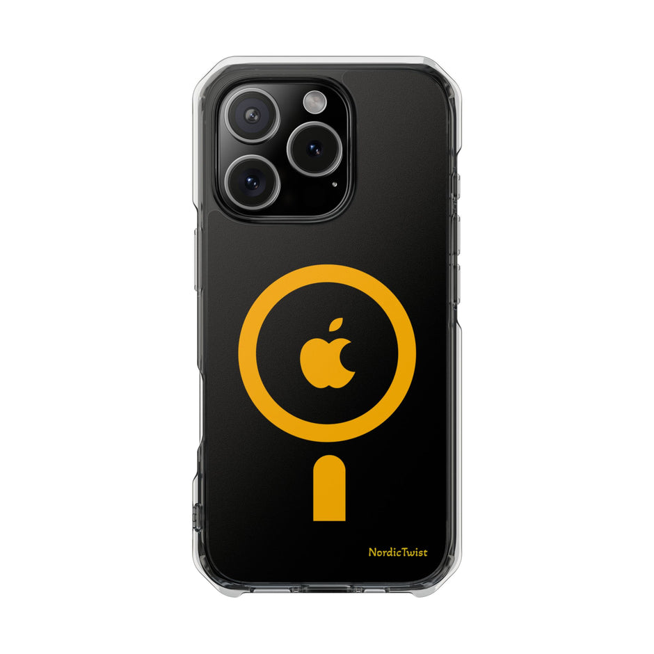 MagSafe Clear Phone Case – Yellow Ring Magnetic Impact Protection