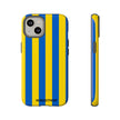 Blue and Yellow Striped Phone Case - Tough Cases