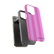Stylish Phone Case - Tough Cases with Vibrant Pink and Lavender Stripes