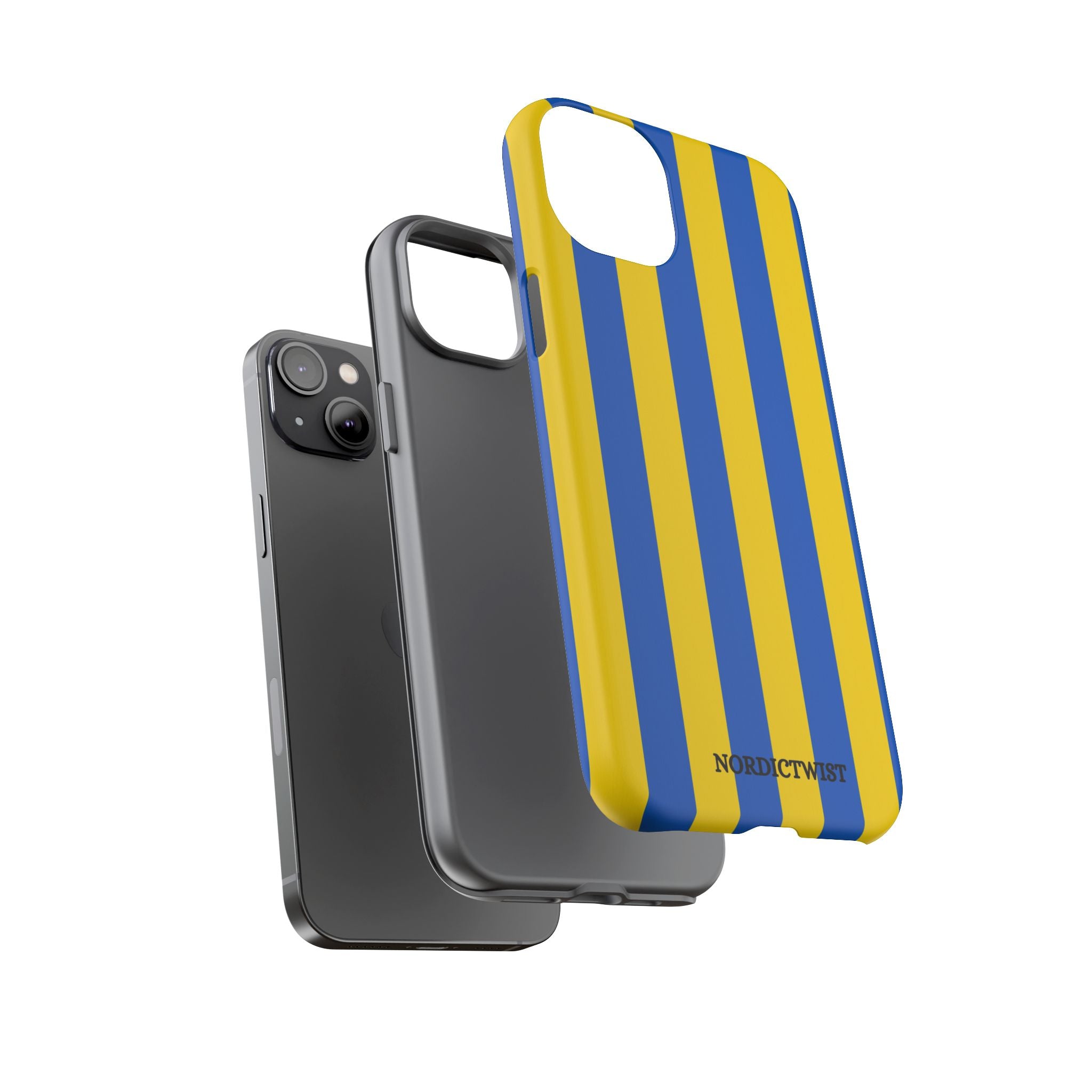 Blue and Yellow Striped Phone Case - Tough Cases