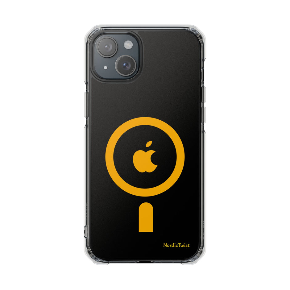 MagSafe Clear Phone Case – Yellow Ring Magnetic Impact Protection
