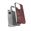 Cherry Pattern Tough Phone Case — Retro Dark Red Cherry iPhone Cover
