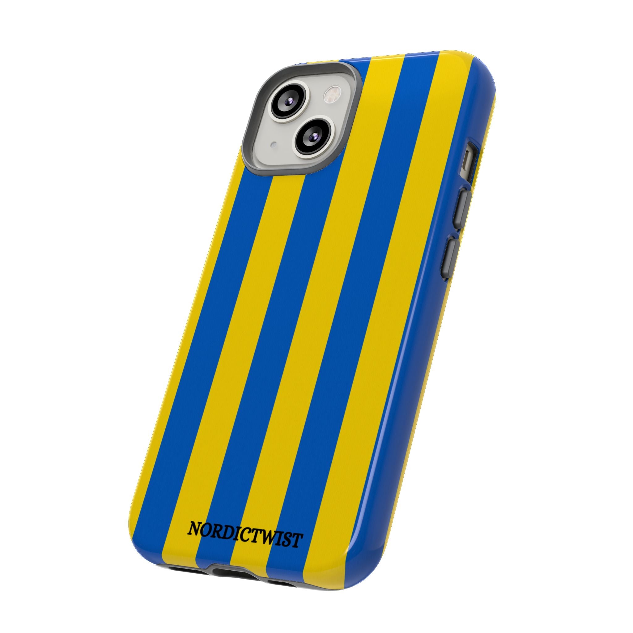 Blue and Yellow Striped Phone Case - Tough Cases