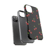 Cherry Pattern Tough Phone Case — Black Retro Cherry iPhone Cover