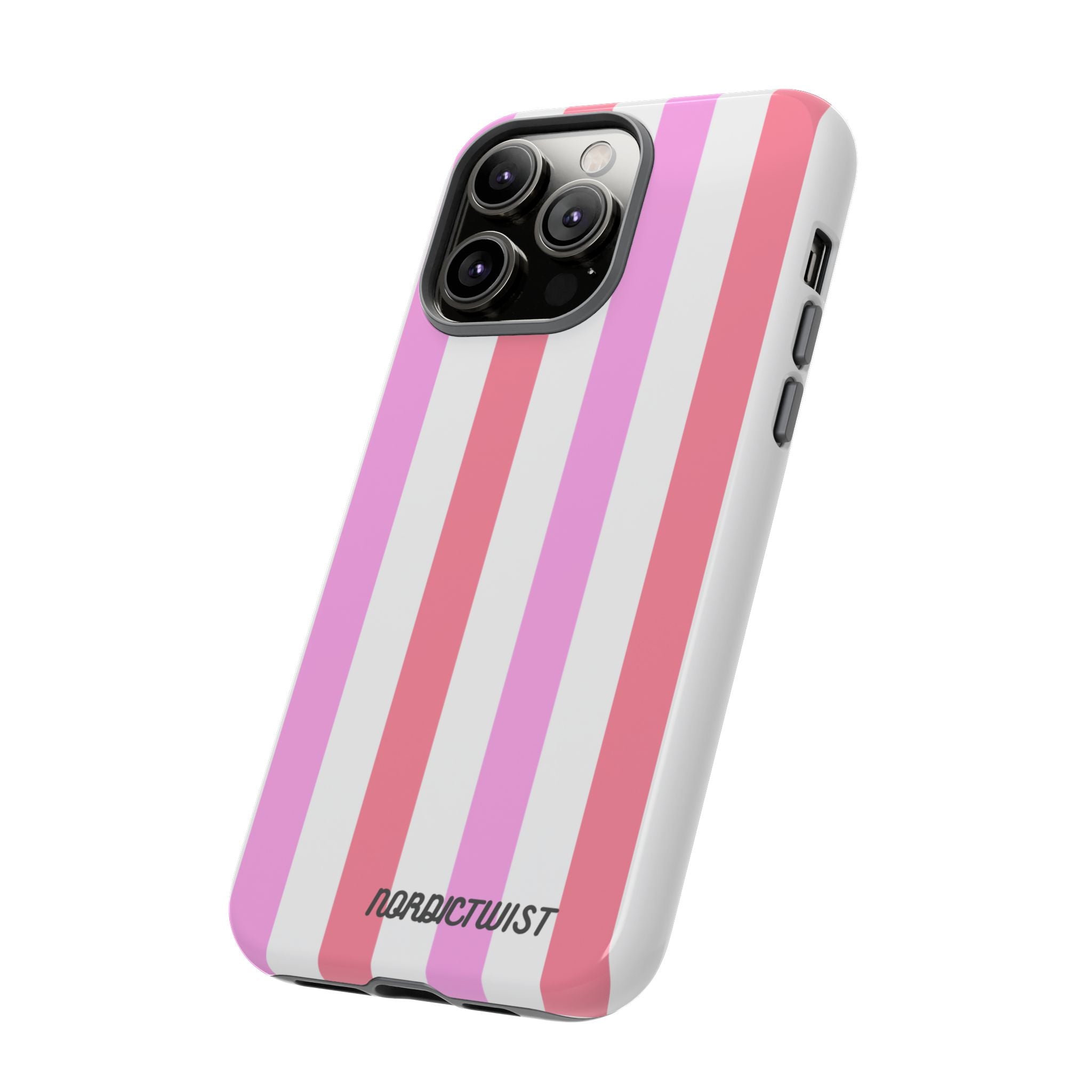 Pink Striped Phone Case - Stylish & Durable Cover